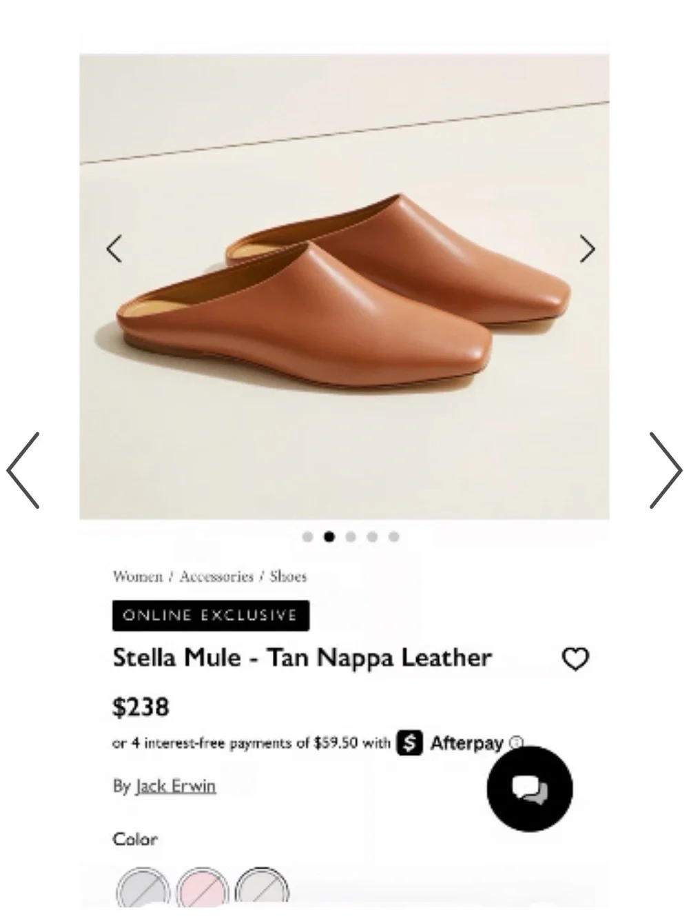 Jack Erwin Stella Mule size 9